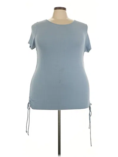 Pre-owned Shiela Rose Short Sleeve Top Blue Boatneck Tops