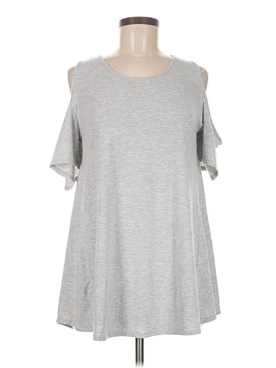 Pre-owned Shiela Rose Short Sleeve Top Gray Cold Shoulder Neckline Tops