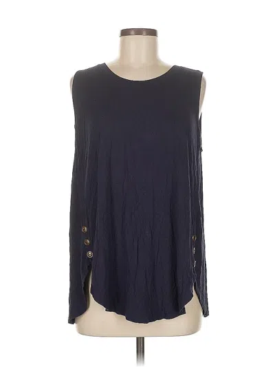 Pre-owned Shiela Rose Sleeveless Top Black Boatneck Tops