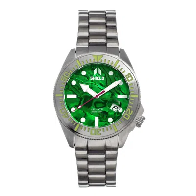 Shield Atlantis Automatic Green Dial Men's Watch Sldsh108-3 In Green/silver Tone