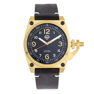 Shield Pascal Quartz Black Dial Men's Watch Sldsh102-5 In Black / Gold Tone