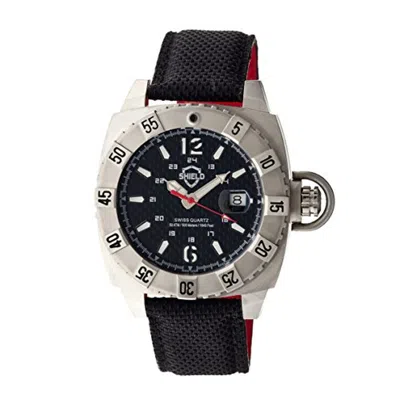 Shield Vujnovich Black Dial Black Leather Men's Watch Sh0702