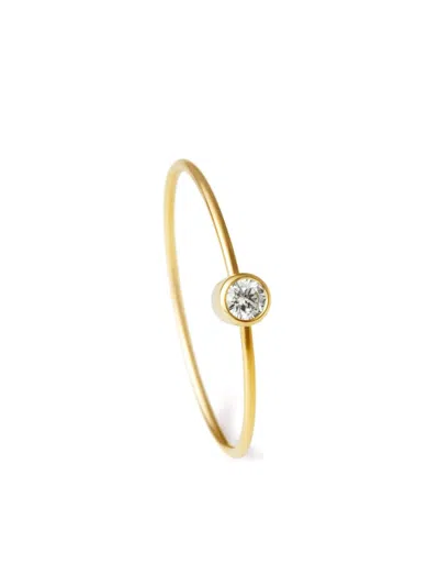 Shihara 18kt Yellow Gold One-stone 03 Diamond Single Hoop Earring