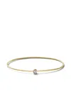 Shihara 18kt Yellow Gold One Stone Hoop Diamond Bangle In Gold