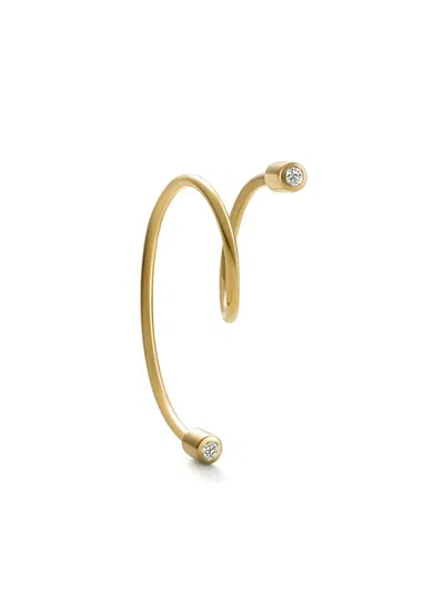 Shihara 18kt Yellow Gold Twist Curl 02 Diamond Single Earring