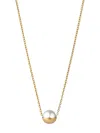 Shihara Half Pearl Necklace 0° In Metallic