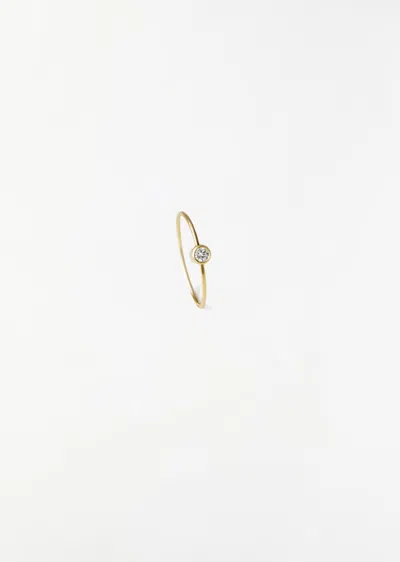 Shihara One-stone Hoop Earring 02 In Gold