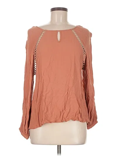 Pre-owned Shilla Long Sleeve Blouse In Brown