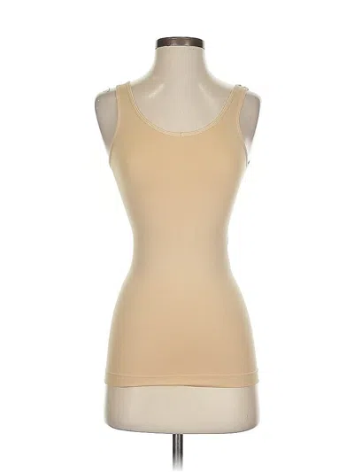 Pre-owned Shimera Tank Top Tan Strapless Neckline Tops In Brown