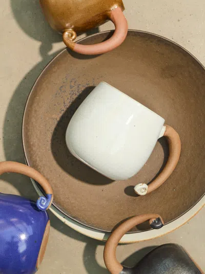 Shin Ki-bok Elephant Ceramic Mugs (set Of 4) In Multi