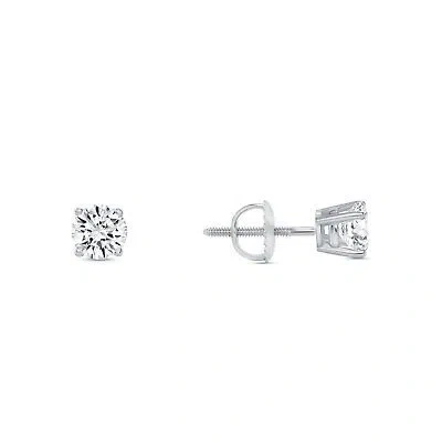 Pre-owned Shine Brite With A Diamond 3/4 Ct Round Lab Created Grown Diamond Earrings 950 Platinum D/vvs Basket Screw In White/colorless