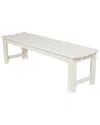 Shine Co. 5ft Backless Garden Bench With Hydro-tex Finish In Off-white
