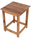 Shine Co. Acacia Wood Slatted Outdoor Accent Table In Brown