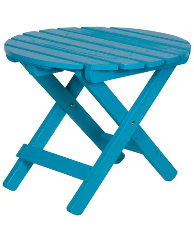Shine Co. Adirondack Folding Table With Hydro-tex Finish In Aqua