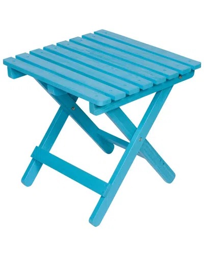 Shine Co. Adirondack Folding Table With Hydro-tex Finish In Aqua
