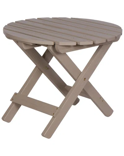 Shine Co. Adirondack Folding Table With Hydro-tex Finish In Grey