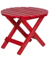 Shine Co. Adirondack Folding Table With Hydro-tex Finish In Red