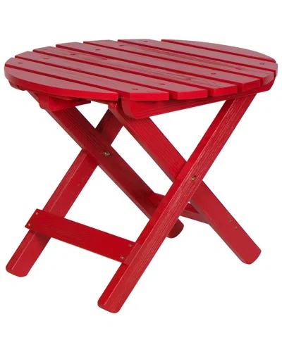 Shine Co. Adirondack Folding Table With Hydro-tex Finish In Red