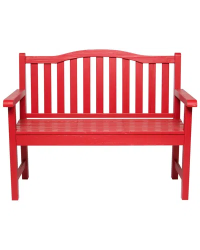 Shine Co. Belfort Ii Garden Bench With Hydro-tex Finish In Red