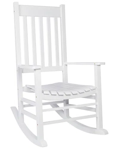 Shine Co. Belmont Outdoor Acacia Wood Rocking Chair In White