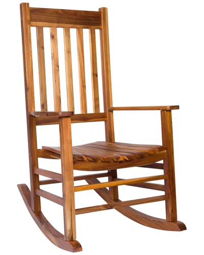 Shine Co. Belmont Outdoor Acacia Wood Rocking Chair In Brown