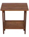 Shine Co. Indoor/outdoor Side Table With Hydro-tex Finish In Brown