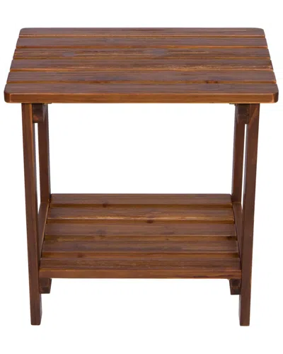 Shine Co. Indoor/outdoor Side Table With Hydro-tex Finish In Brown