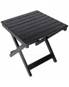 Shine Co. Outdoor Assembled Foldable Acacia Wood Side Table In Black