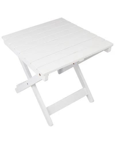 Shine Co. Outdoor Assembled Foldable Acacia Wood Side Table In White