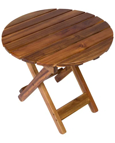 Shine Co. Outdoor Assembled Foldable Acacia Wood Side Table In Brown