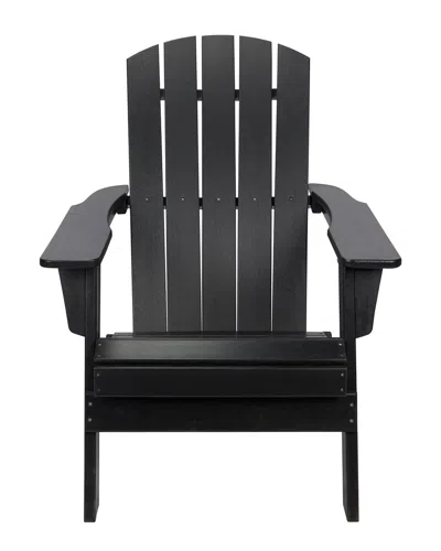 Shine Co. Seaside Weather-resistant Foldable Outdoor Adirondack Chair In Black
