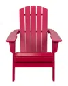 Shine Co. Seaside Weather-resistant Foldable Outdoor Adirondack Chair In Red
