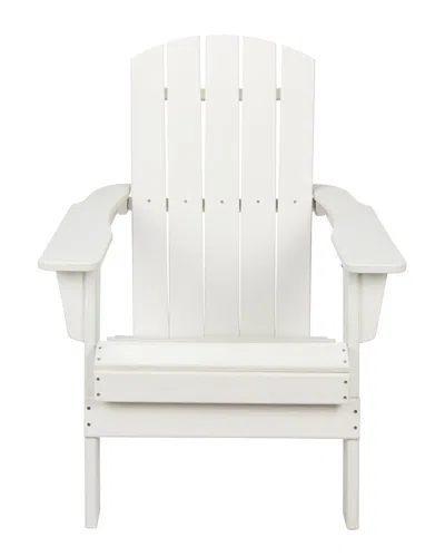 Shine Co. Seaside Weather-resistant Foldable Outdoor Adirondack Chair In White