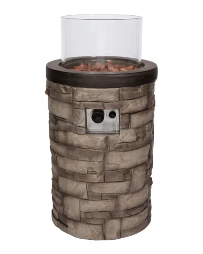 Shine Co. Sevilla 18in Outdoor Propane Gas Fire Column In Grey