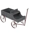 Shine Co. Shine Company Decorative Buckboard Wagon Garden Planter In Gray