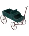 Shine Co. Shine Company Decorative Buckboard Wagon Garden Planter In Green