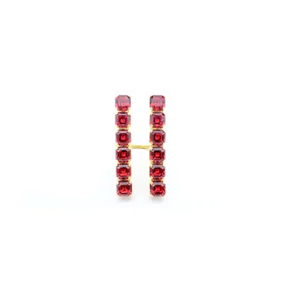 Shine Like Me Women's Red Gold Stacked Ring - Scarlet