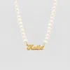 Shinera The Pearl Nameplate Necklace