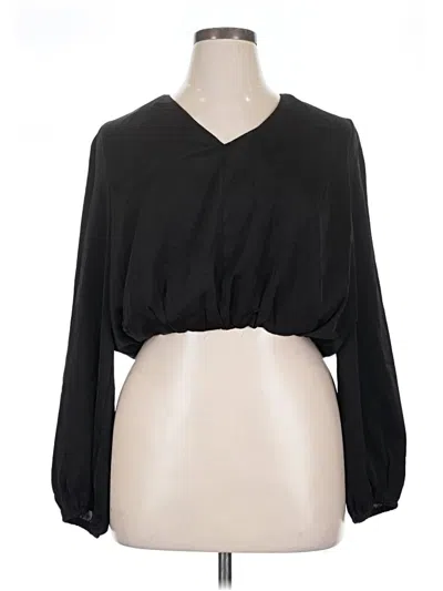 Pre-owned Shinestar 3/4 Sleeve Blouse In Black