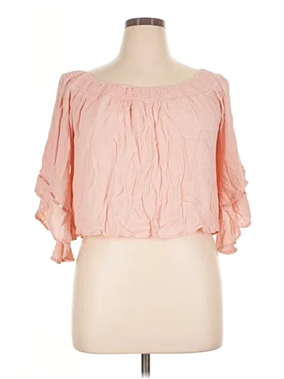 Pre-owned Shinestar 3/4 Sleeve Blouse In Pink