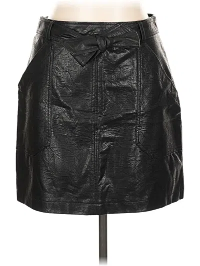Pre-owned Shinestar Faux Leather Skirt In Black