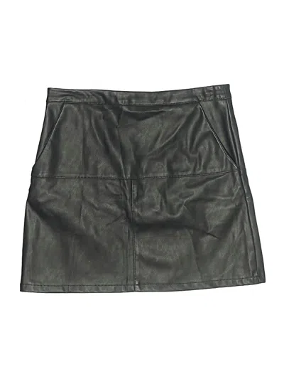 Pre-owned Shinestar Faux Leather Skirt In Black