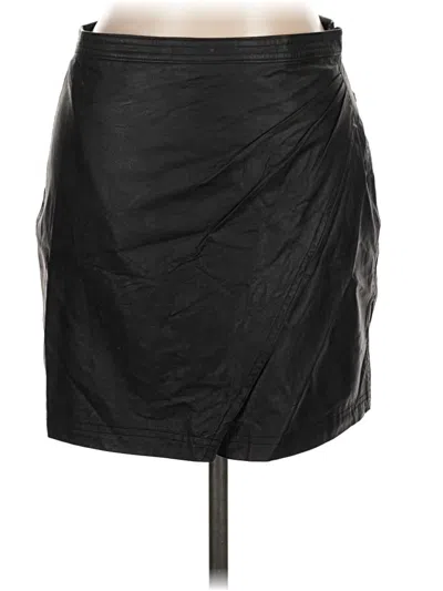 Pre-owned Shinestar Faux Leather Skirt In Black