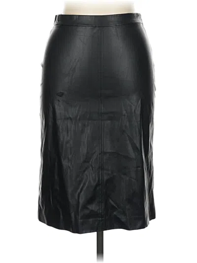 Pre-owned Shinestar Faux Leather Skirt In Black