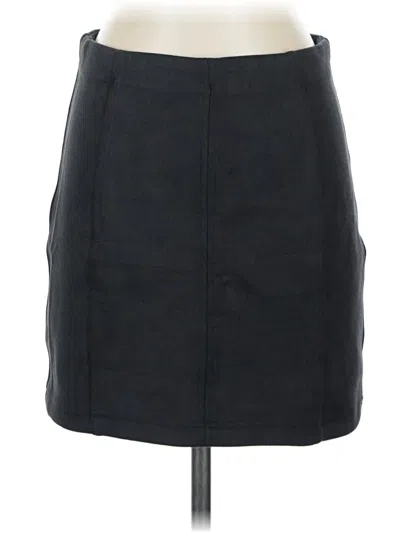 Pre-owned Shinestar Faux Leather Skirt In Black