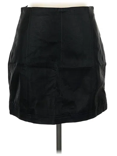 Pre-owned Shinestar Faux Leather Skirt In Black