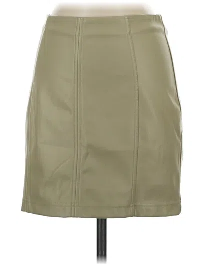 Shinestar Faux Leather Skirt In Tan