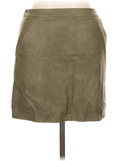 Pre-owned Shinestar Faux Leather Skirt In Tan