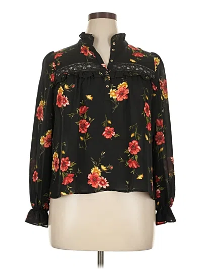 Pre-owned Shinestar Long Sleeve Blouse In Black