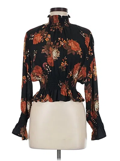 Pre-owned Shinestar Long Sleeve Blouse In Black
